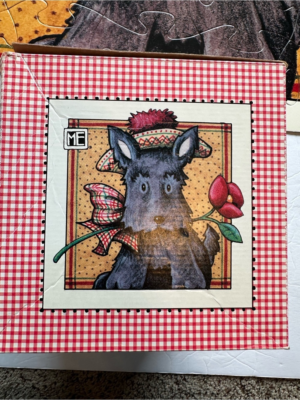 Mary Engelbreit Toy Box Big Fat Puzzle 25 Piece Scotty 1997 20"x20" Complete PCS - Picture 5 of 8